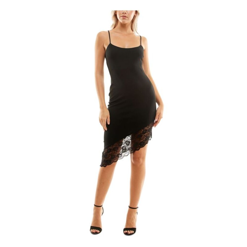 NEXT UP Womens Dress Black Unlined Spaghetti Strap Adjustable Juniors 9\10